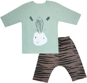 img 4 attached to Pajamas Cotton Toddler Clothes T Shirt