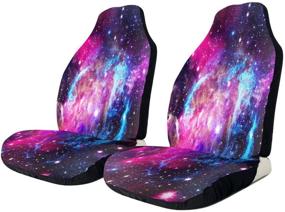 img 4 attached to Foruidea Galaxy Car Seat Covers Set Of 2 Vehicle Seat Protector Car Covers For Auto Cars Sedan SUV Automotive Interior