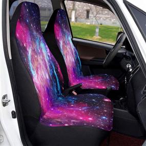 img 2 attached to Foruidea Galaxy Car Seat Covers Set Of 2 Vehicle Seat Protector Car Covers For Auto Cars Sedan SUV Automotive Interior