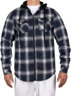 stylish zenthace men's sherpa lined full zip hooded plaid shirt jacket - combining comfort and fashion logo