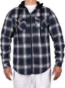 img 4 attached to Stylish ZENTHACE Men's Sherpa Lined Full Zip Hooded Plaid Shirt Jacket - Combining Comfort and Fashion
