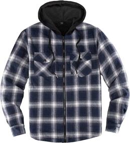 img 3 attached to Stylish ZENTHACE Men's Sherpa Lined Full Zip Hooded Plaid Shirt Jacket - Combining Comfort and Fashion