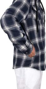 img 2 attached to Stylish ZENTHACE Men's Sherpa Lined Full Zip Hooded Plaid Shirt Jacket - Combining Comfort and Fashion