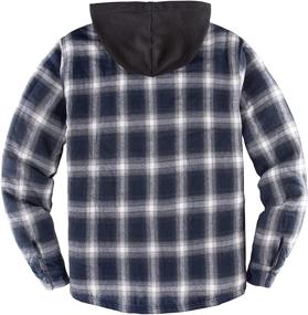 img 1 attached to Stylish ZENTHACE Men's Sherpa Lined Full Zip Hooded Plaid Shirt Jacket - Combining Comfort and Fashion