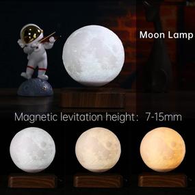 img 3 attached to Optimized Levitating Moon Lamp by I-iluum: 3D Printed Magnetic Floating Moon Light for Home Office Room Decor, with 3 Color Modes