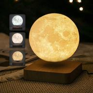 optimized levitating moon lamp by i-iluum: 3d printed magnetic floating moon light for home office room decor, with 3 color modes логотип