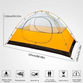 img 3 attached to 🏕️ Bessport 2 & 4 Person Tent: Lightweight, Waterproof, & Windproof for Camping, Backpacking, Hiking - 3-4 Seasons Outdoor Shelter