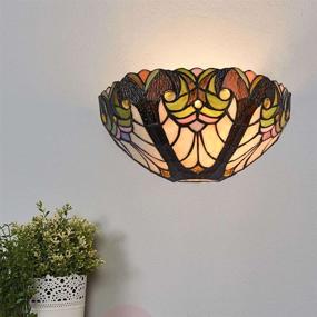 img 2 attached to 💡 Cotoss Tiffany Stained Glass Wall Sconces - Victorian Style Handmade 1-Light Wall Light for Living Room and Bedroom