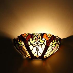 img 3 attached to 💡 Cotoss Tiffany Stained Glass Wall Sconces - Victorian Style Handmade 1-Light Wall Light for Living Room and Bedroom