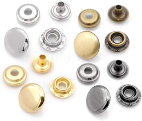 img 2 attached to 🔒 Premium Gold Plated Snap Fasteners - Heavy Duty Brass Stud Poppers Pack of 10 (15 mm)