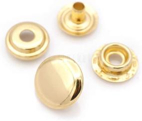 img 3 attached to 🔒 Premium Gold Plated Snap Fasteners - Heavy Duty Brass Stud Poppers Pack of 10 (15 mm)