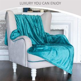 img 1 attached to 🛋️ Turquoise Flannel Throw Blanket for Couch - 90"x90", Lightweight - Soft, Plush, Warm, Cozy - Ideal for Bed, Sofa