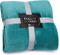 🛋️ turquoise flannel throw blanket for couch - 90"x90", lightweight - soft, plush, warm, cozy - ideal for bed, sofa логотип