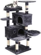 🐱 premium cat tree condo furniture: scratching posts, cozy perch, dangling balls - superjare multi-level kitten tower logo