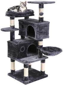 img 4 attached to 🐱 Premium Cat Tree Condo Furniture: Scratching Posts, Cozy Perch, Dangling Balls - Superjare Multi-Level Kitten Tower