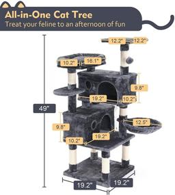 img 1 attached to 🐱 Premium Cat Tree Condo Furniture: Scratching Posts, Cozy Perch, Dangling Balls - Superjare Multi-Level Kitten Tower