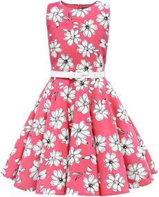 img 4 attached to 🌼 Vintage Daisy 50's Girls Dress for BlackButterfly Kids - Audrey Collection