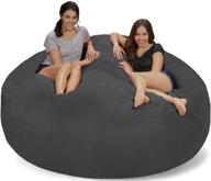 chill sack 7ft microsuede bean bag chair cover: charcoal - quality and comfort логотип