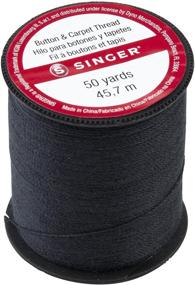 img 4 attached to 🧵 Высококачественная черная пуговичная нить и нить для коврового шитья: SINGER 67110 - 50 ярдов