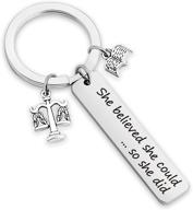 justice keychain believed graduation attorney logo