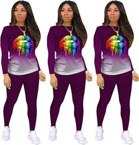 img 3 attached to 🌈 Trendy Plus Size Tie Dye Sweatsuit: Fashionable 2 Piece Outfits for Women with Long Sleeve Tops and Pants - Perfect for Loungewear and Jogging