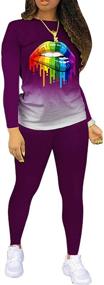 img 4 attached to 🌈 Trendy Plus Size Tie Dye Sweatsuit: Fashionable 2 Piece Outfits for Women with Long Sleeve Tops and Pants - Perfect for Loungewear and Jogging