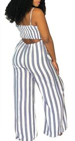 img 3 attached to SheKiss Spaghetti Striped Bowknot Jumpsuits Women's Clothing for Jumpsuits, Rompers & Overalls