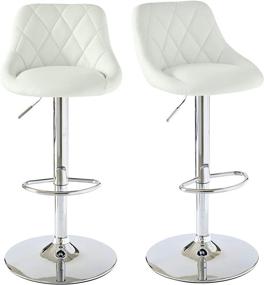 img 4 attached to Stylish and Sleek: Abbey Avenue Meritt Bar Stool Set in White