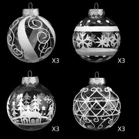 img 3 attached to Set of 12 Fancy Clear Plastic Christmas Ball Ornaments - 3.15 Inches - Ideal for Xmas Tree Decorations, Holiday Indoor Decor - White