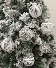 img 2 attached to Set of 12 Fancy Clear Plastic Christmas Ball Ornaments - 3.15 Inches - Ideal for Xmas Tree Decorations, Holiday Indoor Decor - White