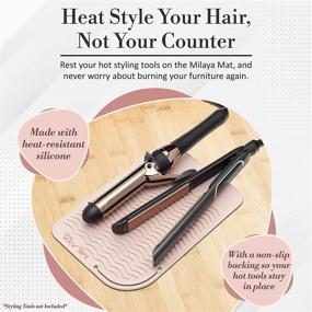 img 3 attached to 🔥 Rose Gold Silicone Heat Resistant Styling Station Mat for Hair Irons, Curling Irons, Straighteners | Hair Tools Pad for Flat Irons, Dryers | Salon Accessories for Hair Stylists