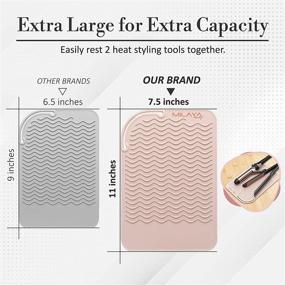 img 2 attached to 🔥 Rose Gold Silicone Heat Resistant Styling Station Mat for Hair Irons, Curling Irons, Straighteners | Hair Tools Pad for Flat Irons, Dryers | Salon Accessories for Hair Stylists