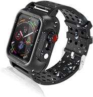 чехол realproof waterproof apple watch case 44mm series 6, se, 5, 4 с 3 шт. премиум силиконовыми ремешками, ударопрочный и защитный чехол для iwatch с встроенным защитным экраном логотип