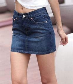 img 3 attached to 👗 Chouyatou Women's Denim Mini Skirt - Stylish and Casual