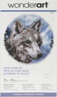 🐺 spinrite wonderart latch hook kit: create a stunning 18-inch round snow wolf design logo