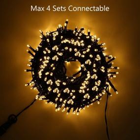 img 2 attached to 🎄 108ft 300 LED Green String Lights - Connectable Christmas Lights with 8 Modes, Waterproof for Party, Tree, Window, Wedding Decor - Warm White