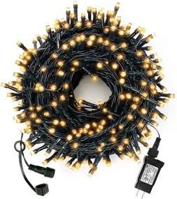 img 4 attached to 🎄 108ft 300 LED Green String Lights - Connectable Christmas Lights with 8 Modes, Waterproof for Party, Tree, Window, Wedding Decor - Warm White