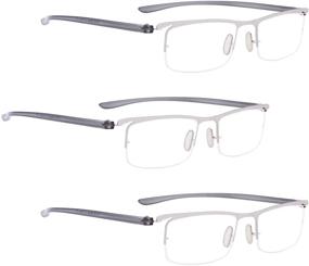 img 4 attached to Enhance Your Vision with our Reading Glasses 3 Pack Half-Rim Readers