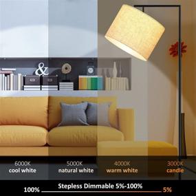 img 1 attached to Enhance Your Space with a Modern LED Floor Lamp: Remote Controlled, 4 Color Temperatures, Linen Lampshade - Perfect for Living Room & Bedroom Décor