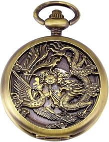 img 4 attached to 🕰️ Antique Phoenix Skeleton Mechanical Timepiece