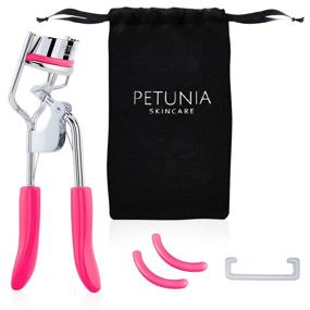 img 3 attached to Seamless Silicone Eyelash Curler Set with Refill Pads & Satin Pouch for 💁 Gentle and Lasting Curls - Ideal for Straight Flat Lashes, Providing Dramatic and Long-lasting Results