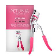 seamless silicone eyelash curler set with refill pads & satin pouch for 💁 gentle and lasting curls - ideal for straight flat lashes, providing dramatic and long-lasting results logo