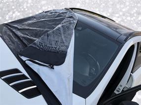 img 2 attached to 🚗 AR-KA Extra-Large Magnetic Windshield Cover XL Size - Ultimate Protection Against Ice, Snow, Frost, and Sun. Fit for Most Vehicles with 6 Magnets, Inside Buckles, and Secure Elastic Tire Straps