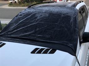 img 1 attached to 🚗 AR-KA Extra-Large Magnetic Windshield Cover XL Size - Ultimate Protection Against Ice, Snow, Frost, and Sun. Fit for Most Vehicles with 6 Magnets, Inside Buckles, and Secure Elastic Tire Straps