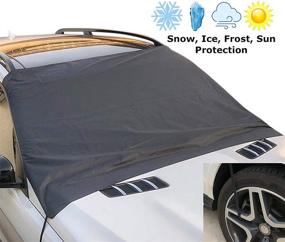 img 4 attached to 🚗 AR-KA Extra-Large Magnetic Windshield Cover XL Size - Ultimate Protection Against Ice, Snow, Frost, and Sun. Fit for Most Vehicles with 6 Magnets, Inside Buckles, and Secure Elastic Tire Straps