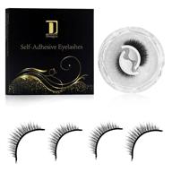 👁️ reusable self adhesive eyelashes: no eyeliner or glue needed, easy to apply, stable & waterproof false lashes - perfect gift for women - natural look (2 pairs) logo