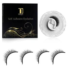 img 4 attached to 👁️ Reusable Self Adhesive Eyelashes: No Eyeliner or Glue Needed, Easy to Apply, Stable & Waterproof False Lashes - Perfect Gift for Women - Natural Look (2 Pairs)