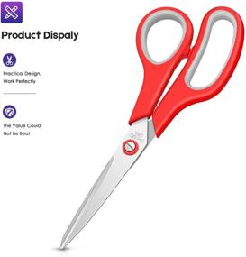 img 3 attached to 🔪 Taotree 8" Multipurpose Scissors Bulk Pack of 5 - Stainless Steel Sharp Scissors for Office, Home, and General Use - High/Middle School Classroom, Teacher, Student and Kids Scissors Supplies - Same Size
