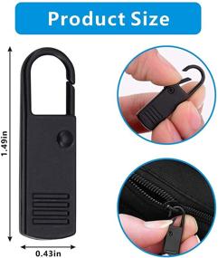 img 3 attached to 🔗 Black Metal Zipper Pulls Tab Replacement - Repair and Extend Zipper Handles for Bags, Coats, Boots, and More (4Pcs)