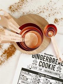 img 3 attached to 9-Piece Stainless Steel Central Copper Measuring Cups and Spoons Set with 2 Rings by Steelware